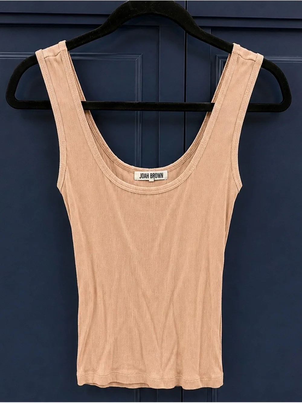 Sleeveless Ribbed Tank Top in Nude
